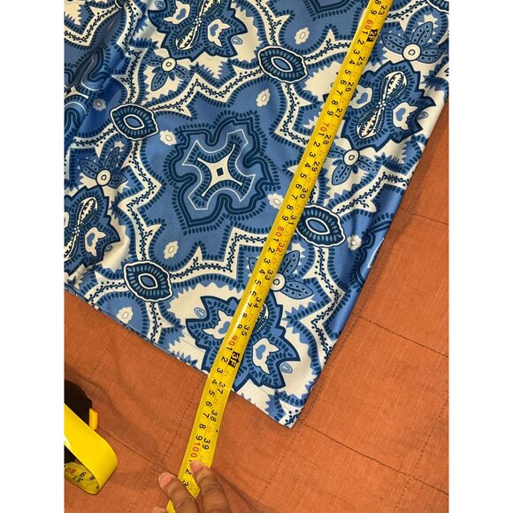 Gretchen Scott Blue & White Boho Print Mini Dress M Medium Women - Picture 8 of 9